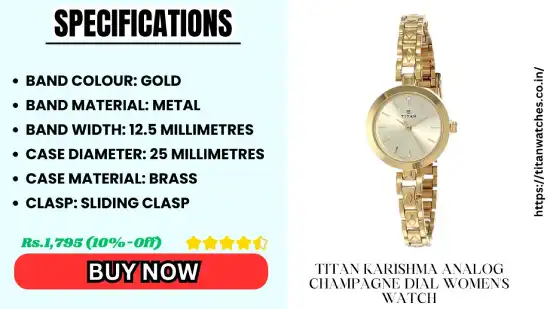 Titan Karishma Analog Champagne Dial Women's Watch