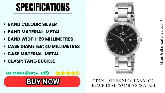 Titan Ladies Neo-Ii Analog Black Dial Women's Watch 