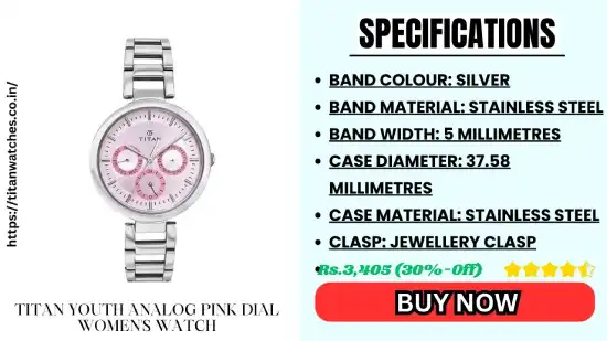 Titan Youth Analog Pink Dial Women’s Watch